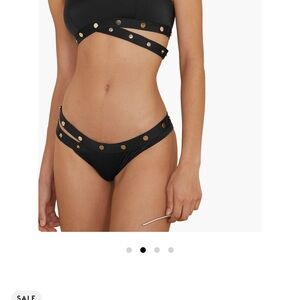 Agent Provocateur Black Bikini Top with Gold Studs